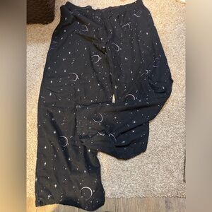 Women's Black Starry Pajama Bottoms